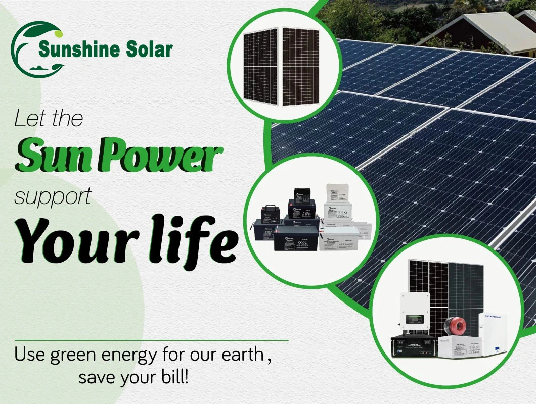 Sunshine Home Using Complete Solar Power System Three Phase 8kw 10kw 12kw Hybrid Solar Energy System